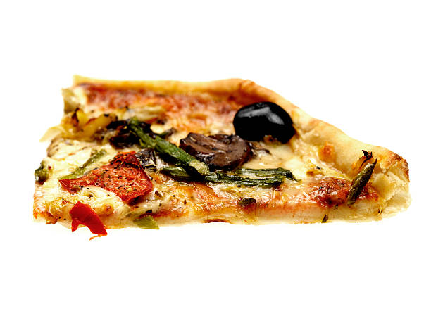 istock Slice of Baked Vegetarian Pizza 484204062