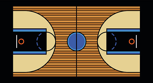 boisko do koszykówki - school gymnasium parquet floor sport empty stock illustrations