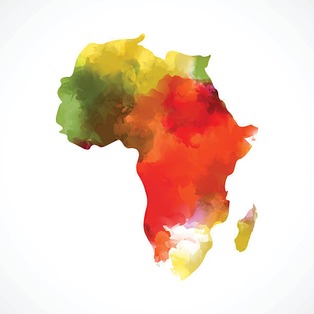 color Africa map color Africa map.EPS10 africa map stock illustrations