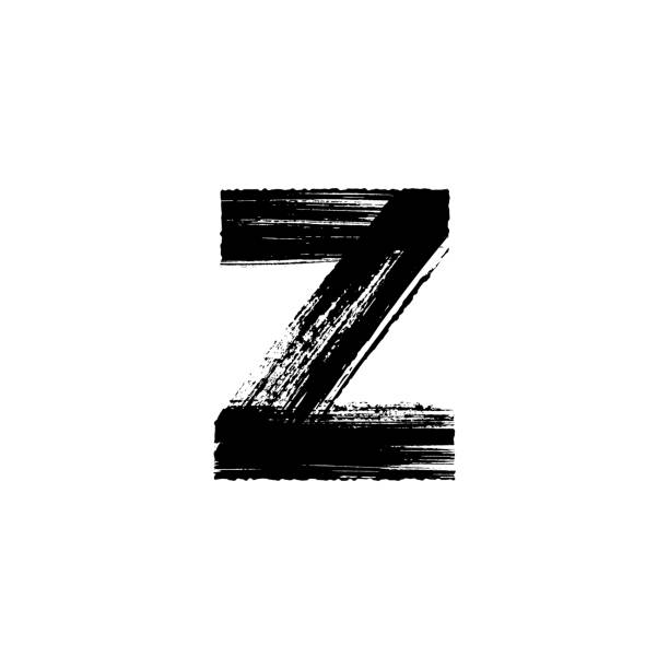 Letter z hand drawn with dry brush. Lowercase Lowercase vector letter z hand-drawn with dry brush letter z stock illustrations