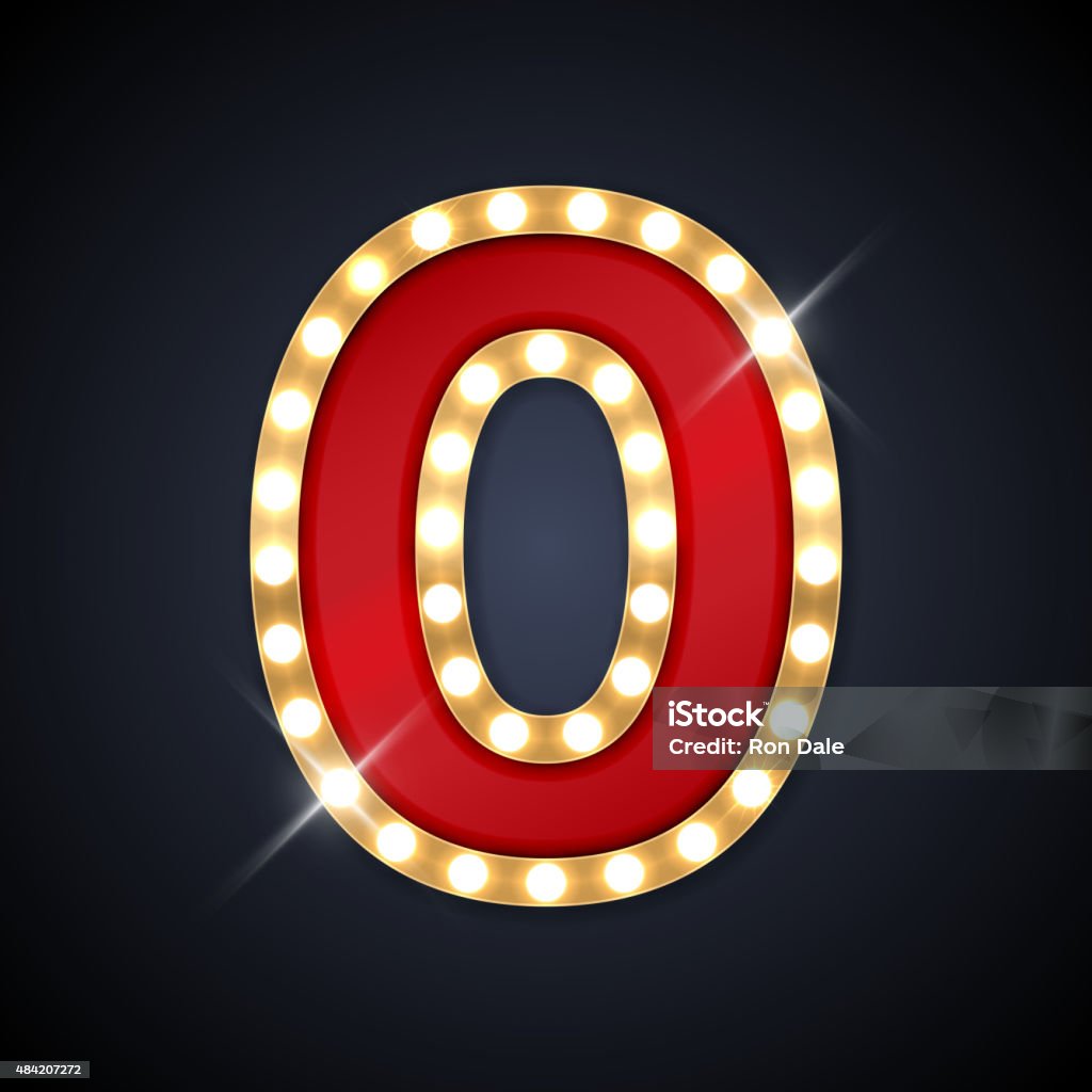 Zero Signboard Vector Illustration Of Realistic Retro Signboard Number 0 Zero Stock ...
