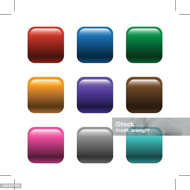 Button Color Square Shiny Square Color Buttons Vector Stock Illustration - Download Image ...