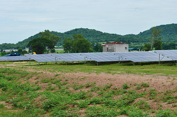 istock Solar farms in the valley. 484208772