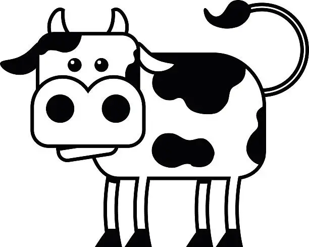 Vector illustration of Cartoon Cow