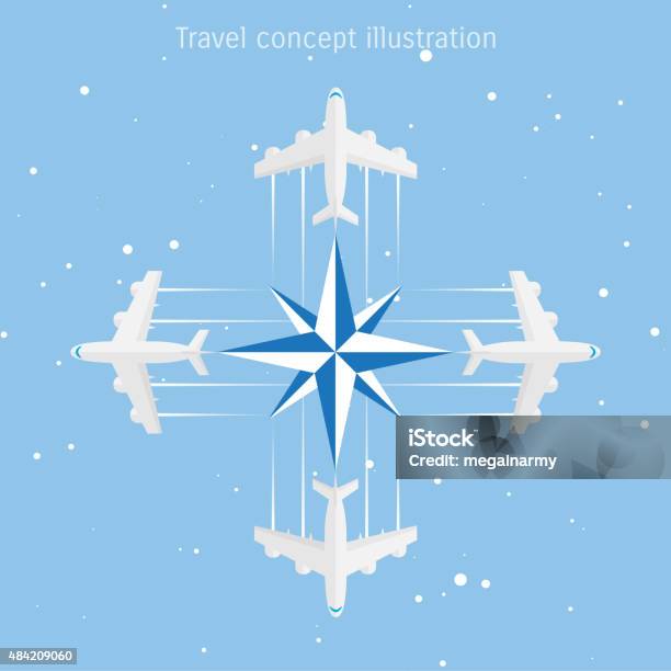 World Travel Concept Illustration Stock Illustration - Download Image Now - 2015, Air Vehicle, Airplane