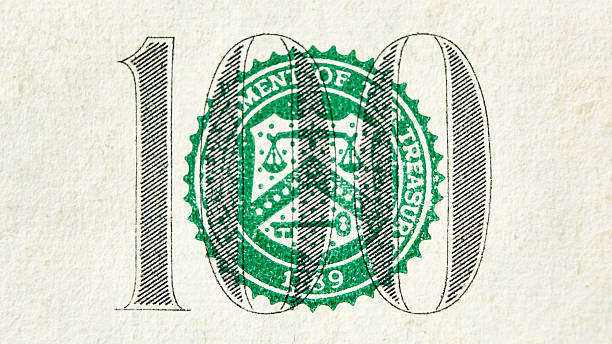 istock Macro close up of the US 100 dollar bill 484214696