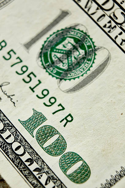 istock Macro close up of the US 100 dollar bill 484214700