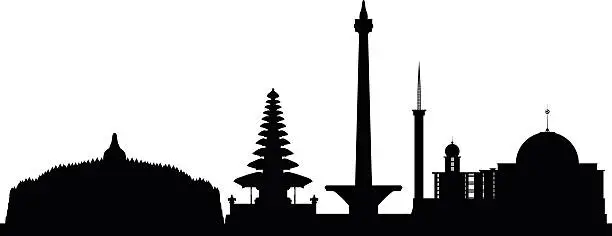 Vector illustration of Indonesia (Complete and Moveable Buildings)