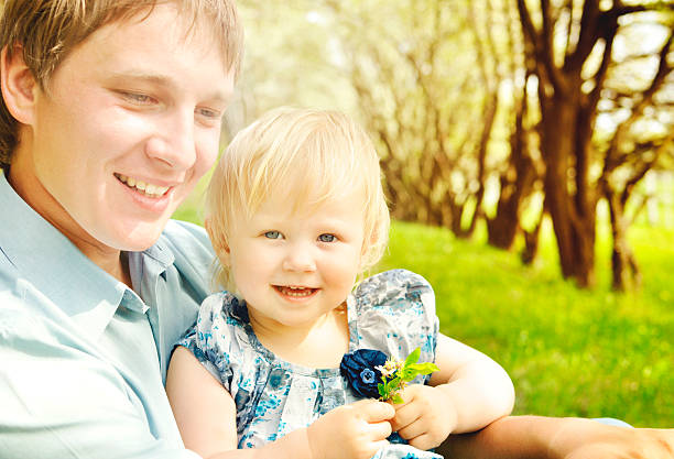 Father and baby daughter