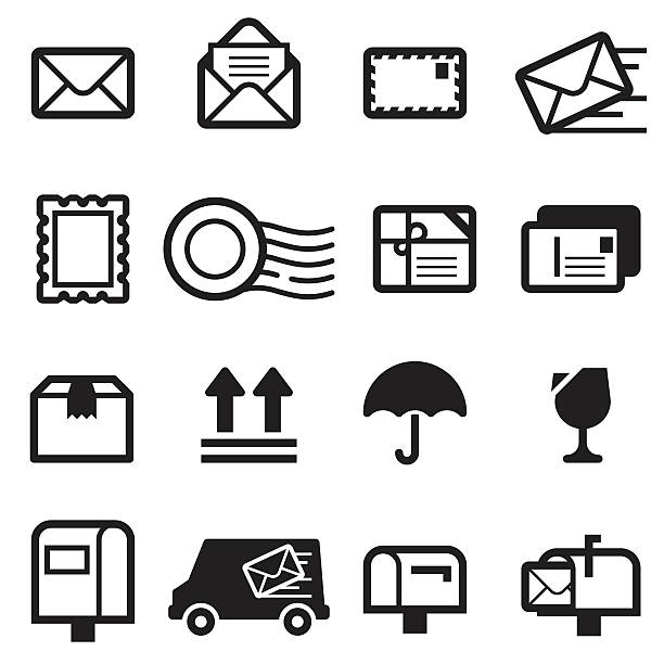 ilustrações, clipart, desenhos animados e ícones de ícones de mensagem - mail box