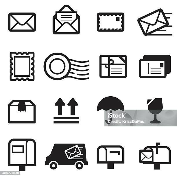 Mail Icons Stock Illustration - Download Image Now - Icon Symbol, Mailbox, Postcard