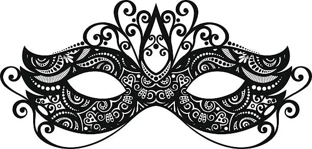 Vector illustration of Beautiful Masquerade Mask