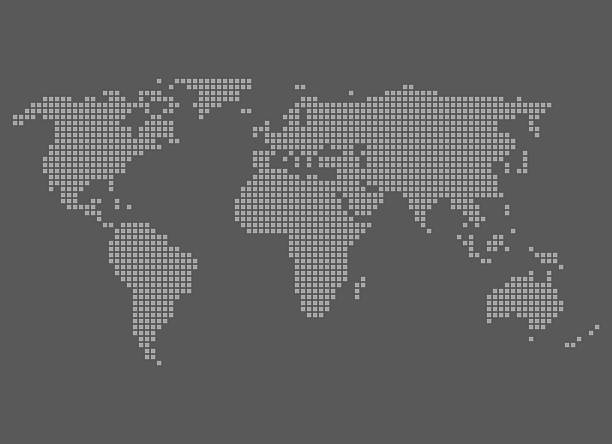 istock World map of pixels in gray and light gray 484225622