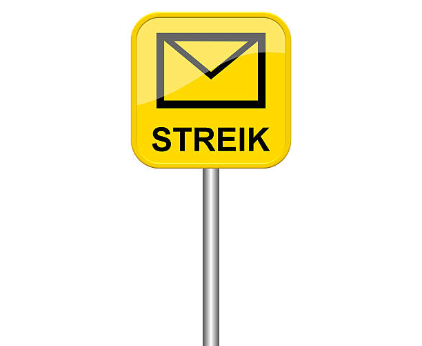 Isolated yellow sign with letter symbol showing strike