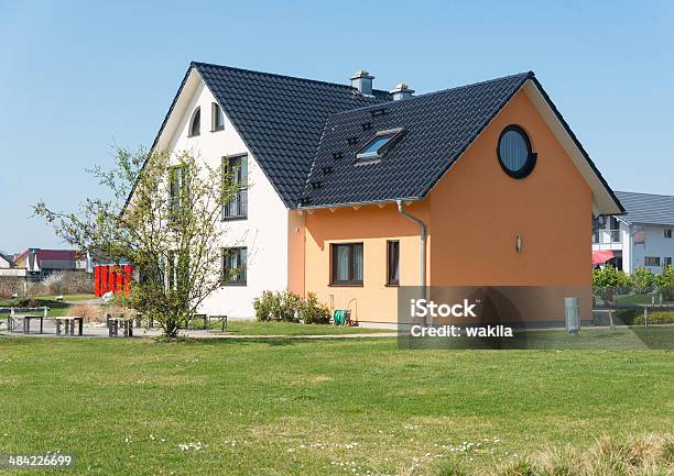 House Real Estate Home With Garden Meadow Einfamilienhaus Stock Photo - Download Image Now