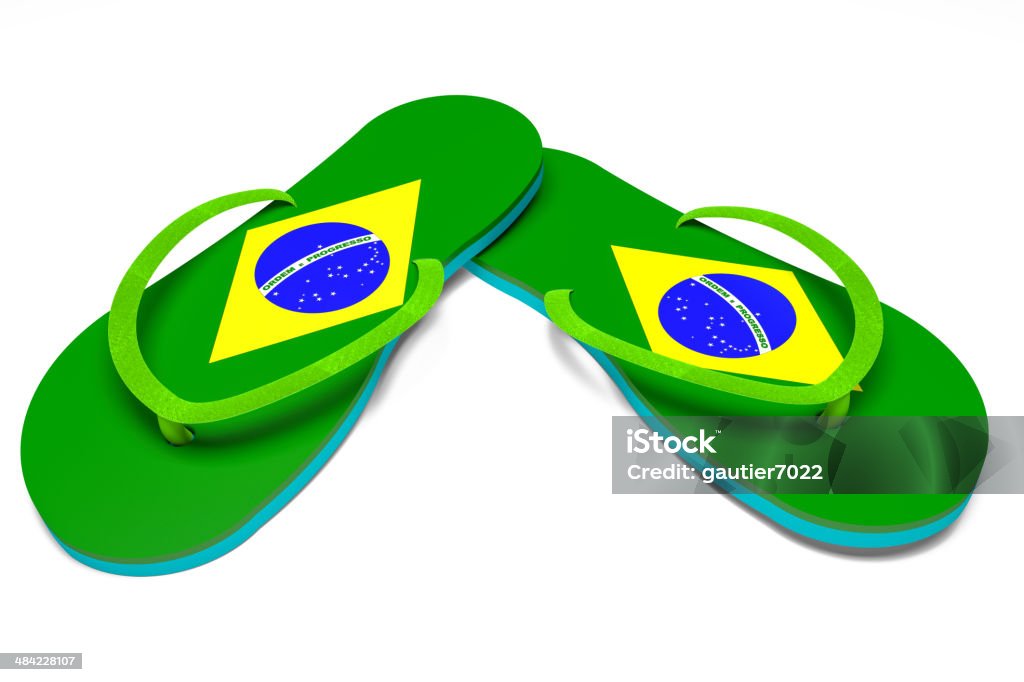 Brazilian flip flops Brazilian flip flops isolated on white background Flip-Flop Stock Photo