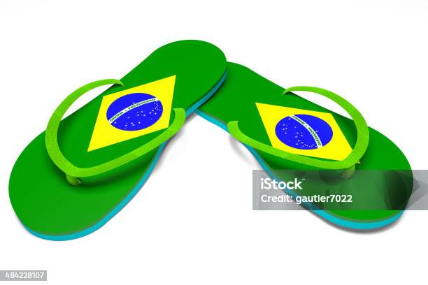 Brazilian Flip Flops Stock Photo - Download Image Now - Flip-Flop, Soccer, Beach