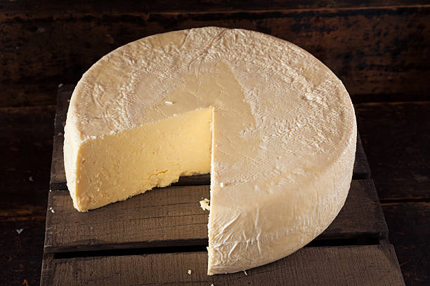 grande roda de queijo branco orgânicos - cheese wheel cheese cheddar wheel imagens e fotografias de stock