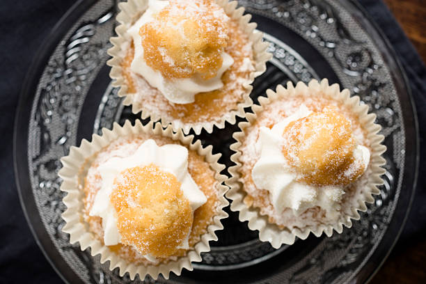 istock Plate of Fairy Cakes from above. 484235322