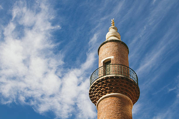 Minaret, Istanbul on a windy day
