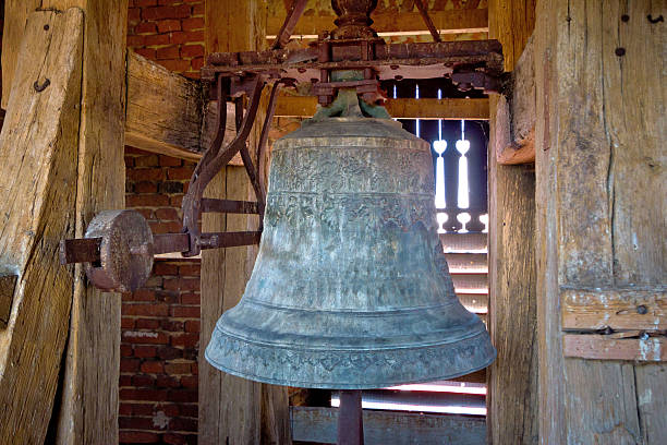 old iron kirche bell - church bell tower temple catholicism stock-fotos und bilder