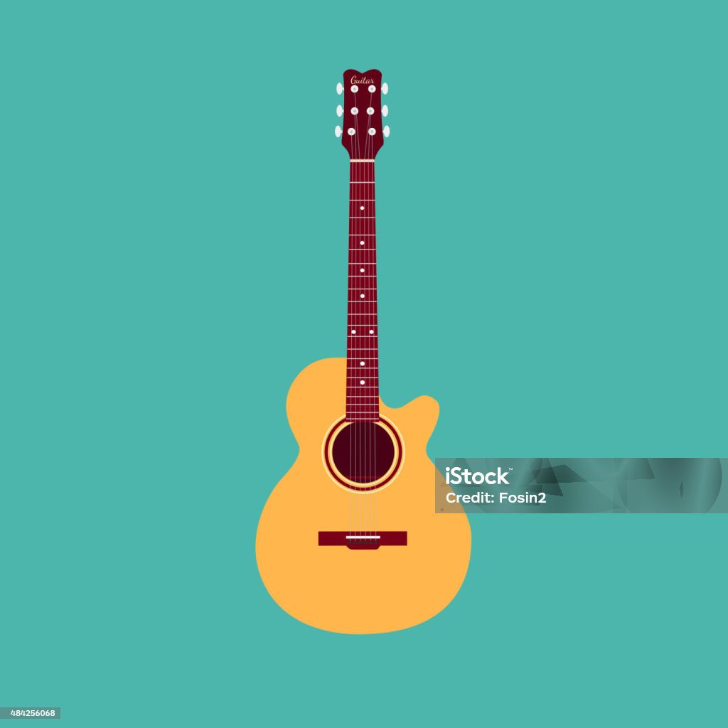 Classical acoustic guitar Classical acoustic guitar. Isolated silhouette classic guitar. Musical string instrument collection. Vector illustration eps 8 in flat style. For your design and business. 2015 stock vector