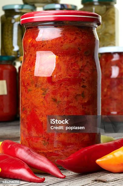 Homemade Ajvar Stock Photo - Download Image Now - 2015, Color Image, Eggplant