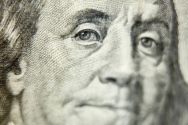 istock Macro close up of the US 100 dollar bill 484256334