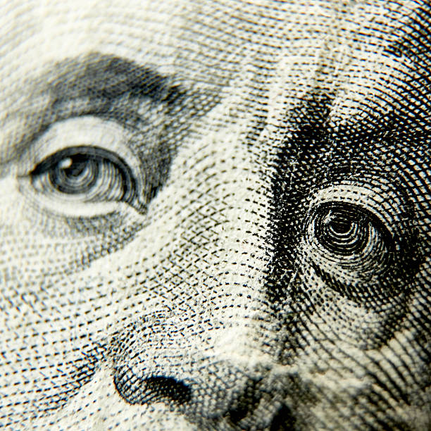 istock Macro close up of the US 100 dollar bill 484256338