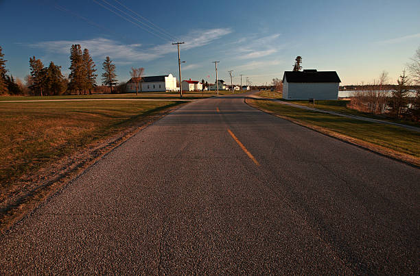 Road throught Hecla in Manitoba