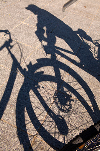 Shadow bike on a sunny day