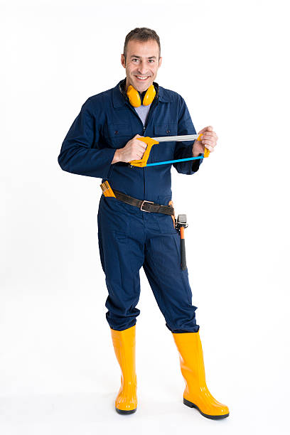 istock Portrait of an handsome Worker using a saw 484263467