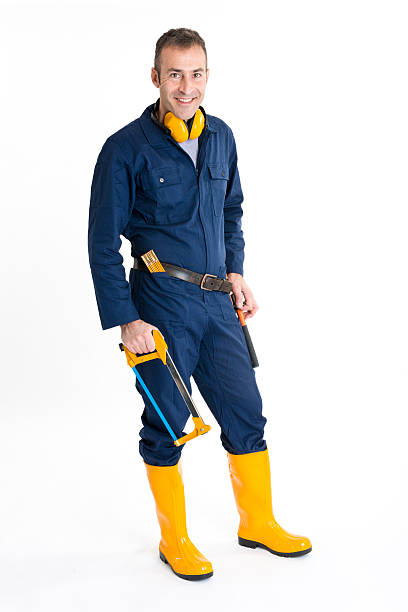 istock Portrait of an handsome Worker using a saw 484263471