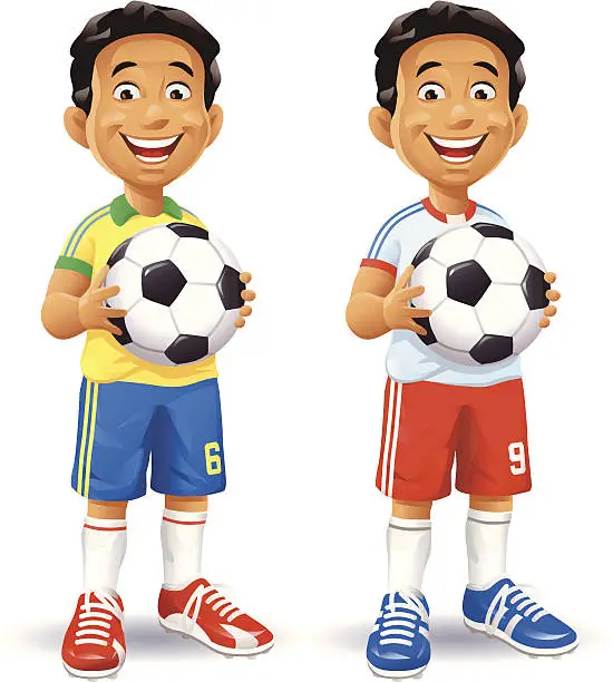 Vector illustration of Young Soccer Player