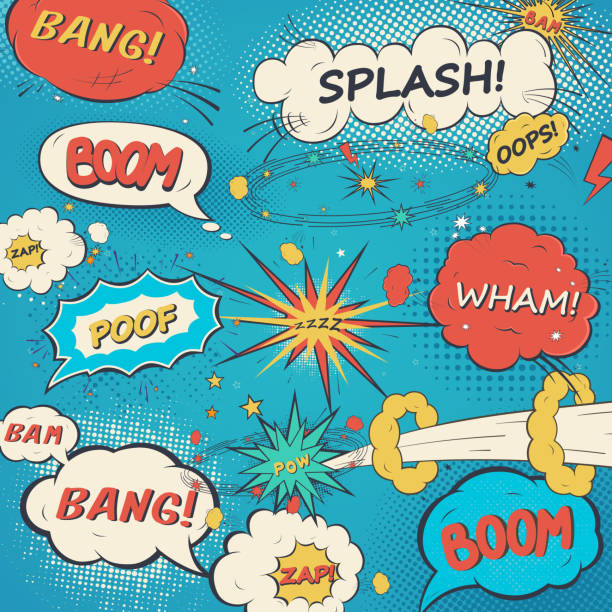 Pattern comic speech bubbles in pop art style Pattern comic speech bubbles in pop art style arts backgrounds audio stock illustrations