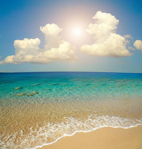 istock Landscape with beach, sea and clouds 484265493