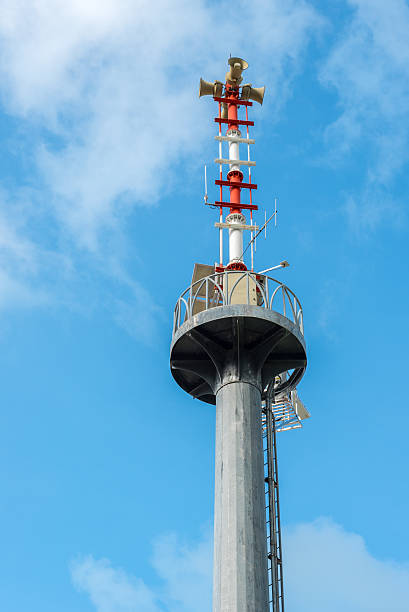 istock Speaker on high tower and blue sky 484265504