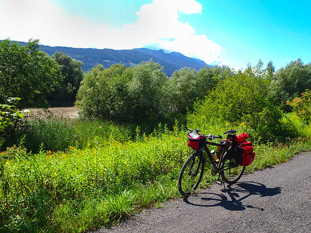 istock Bike parked on Drau cycle path near Spittal, Austria 484265650