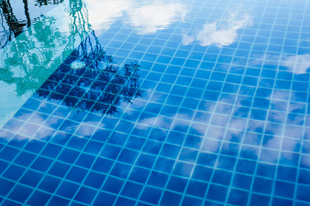 istock Reflection of trees and sky on swimming pool 484266065