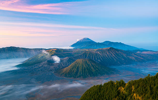 istock Mount Bromo during sunrise time with fog 484266130