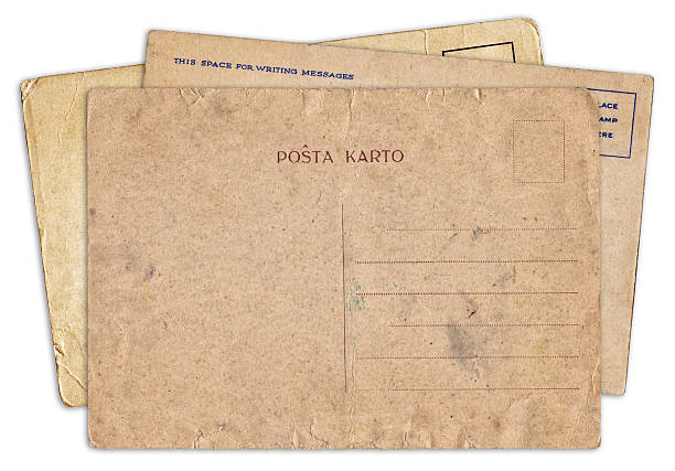 istock Stack of blank old vintage postcard isolated 484266168