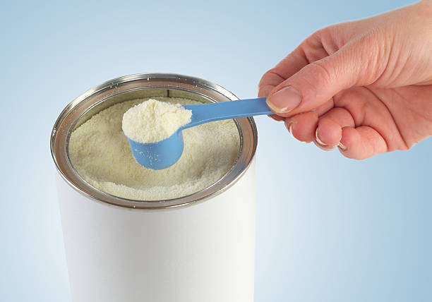 istock Powdered milk dairy food for baby. 484266183