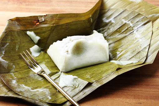 Thai dessert,Steamed Flour with Coconut Filling