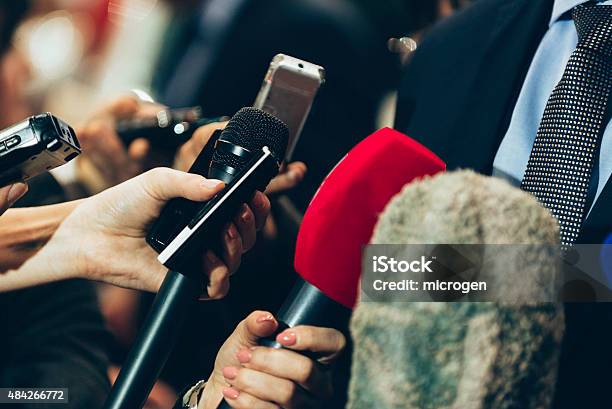 Media Interview Stock Photo - Download Image Now - The Media, Journalism, News Event