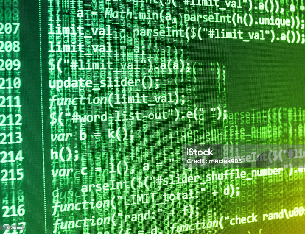 Software Developer Programming Code On Computer Stock Photo - Download ...