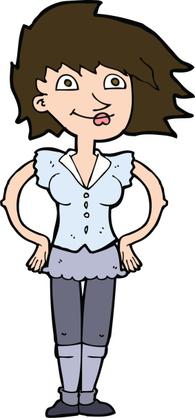 Cartoon Woman With Hands On Hips Stock Illustration - Download Image Now -  Adult, Cheerful, Clip Art - iStock