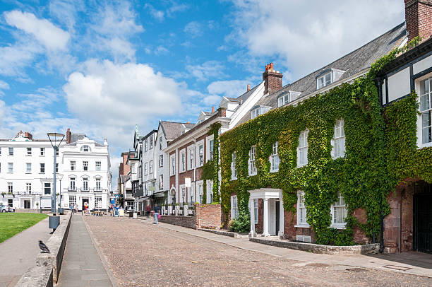 Tudor Buildings In England Old Tudor Buildings In The UK Devon stock pictures, royalty-free photos & images