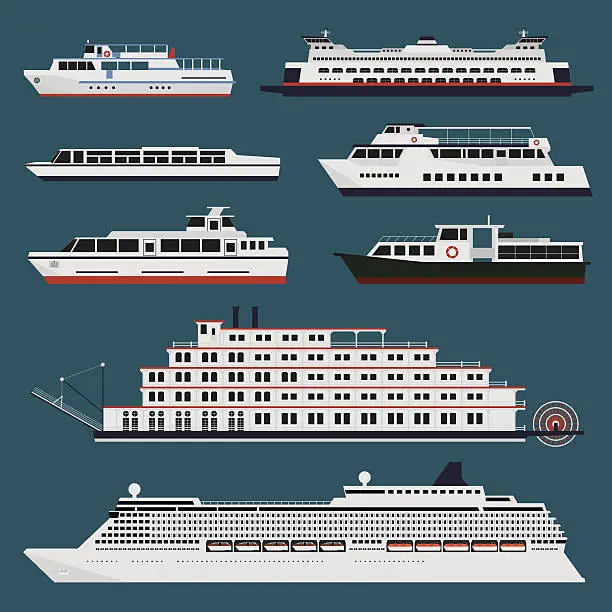 Vector illustration of Passenger ships infographic