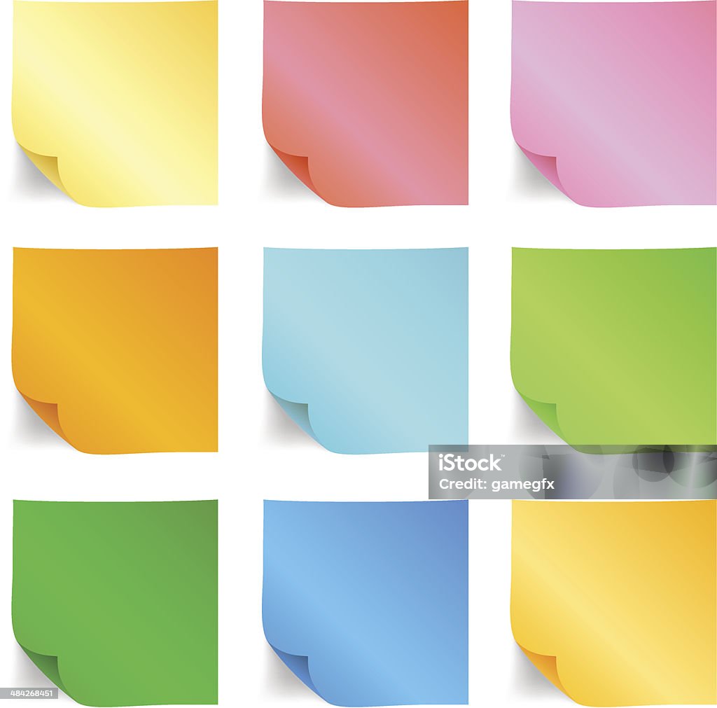 Note Like Paper Note Paper Set Stock Illustration - Download Image Now - Adhesive Note ...