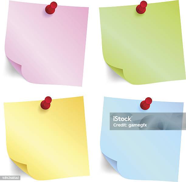Paper Note Set Stock Illustration - Download Image Now - Adhesive Note ...